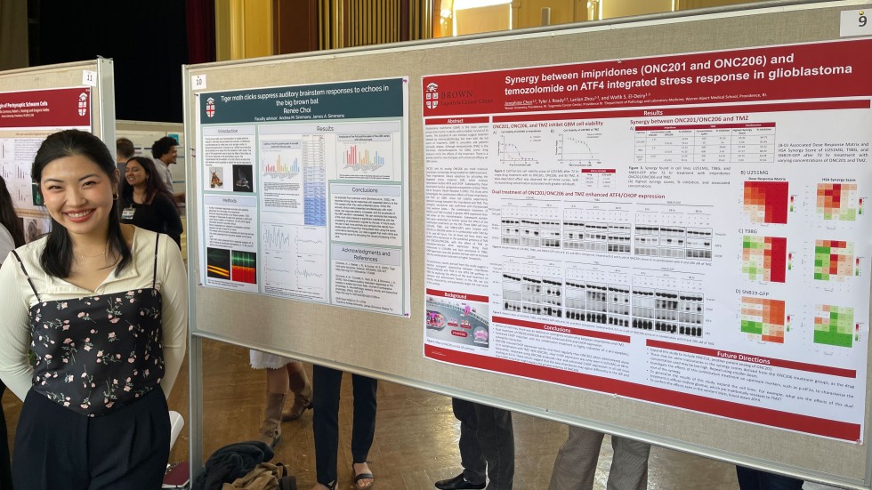 Students presenting at Poster Day